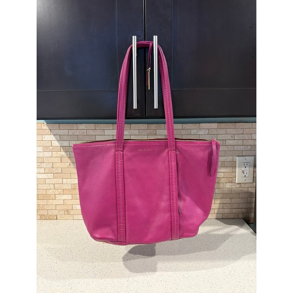 Vera Bradley Mallory Tote Fuchsia Pebbled Leather